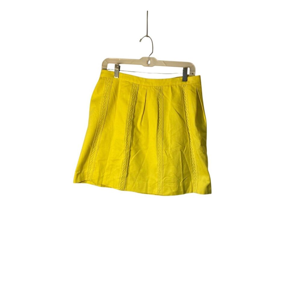 J.Crew women’s 100% cotton yellow lace detailed skirt size 8